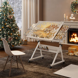 1500 pieces Jigsaw Puzzle metal Table board for adults gift with 4 trays(black)