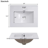 [Viedo] 20 Inch Modern Small Bathroom Vanity Cabinet With Ceramic Basin- 20*14.5*33.3 Inches,Ample Storage,1 Soft Close Door