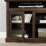 Modern TV Stand for up to 65 Inch TVs, Entertainment Center Farmhouse TV Cabinet Media Console Table with Glass Doors for Living Room, Brown 60"W*15.75"D*29"H