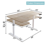 L-Shaped 59" Height Adjustable Electric Standing Desk, Sit and Stand Up Computer Desk For Home Office Oak