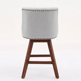 Counter Height Swivel Barstools, 26'' H Seat Height Upholstered Bar Stools Set of 2, Fabric in Ivory