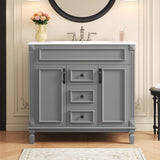 36'' Bathroom Vanity with Top Sink, Modern Bathroom Storage Cabinet with 2 Soft Closing Doors, Single Sink Bathroom Vanity
