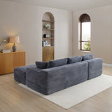 105'' Modular Sectional Sofa, Cloud Sectional Couch with Deep Seat, Modern Modular L-Shape Sofa Couch with Chaise,Upholstered Couches for Living Room Bedroom,No Assembly, (Grey)