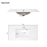 36" Modern Bathroom Vanity with Ceramic Sink, Soft-Close Door, Adjustable Shelf & 3 Drawers, Ample Storage, Elegant Design for Medium to Small Bathrooms