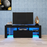 Entertainment TV Stand, Large TV Stand TV Base Stand with LED Light TV Cabinet.