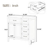 36" Bathroom Vanity with Sink Combo, Bathroom Cabinet with Drawers, Solid Frame and MDF Board, Grey (Old Sku:JL000007AAE)