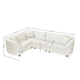 104" L-Shaped Curved Contemporary Sectional Sofa in Beige: Plush 4-Seater, Sculptural Design & Premium Bouclé Upholstery – Modern Luxury for Spacious Living