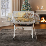 1500 pieces Jigsaw Puzzle metal Table board for adults gift with 4 trays(black)