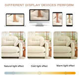 Cloud Sectional L-Shaped Couch With Ottoman,Soft Chenille Fabric,Quilted Pleated Design  High-Density Foam,Fits Bedrooms Living Rooms Reading Nooks,Beige