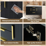 36'' Wall Mounted Bathroom Vanity with Resin Sink, Floating Bathroom Storage Cabinet with 2 Drawers, Solid Wood Bathroom Cabinet (Same as N710S236003B)