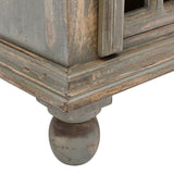Antique Grey Wood Nightstand