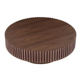 31.49'' Round Coffee Table Small Coffee Table for Apartment, Modern Living Room Coffee Table with Sturdy Pedestal,WALNUT (Same Sku:W876P243947)