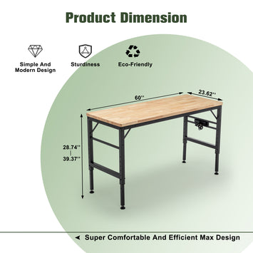 Adjustable Height Workbench, 60