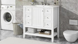 36" Bathroom Vanity with Sink, One Cabinet and Three Drawers, Solid Wood and MDF Board, White (Old Sku:SY999505AAK-6)