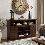 Retro TV Stand with Storage for TVs up to 65'', Mid Century Modern TV Stand & Entertainment Center with Shelf,TV Stand for Media,TV Console Table for Living Room Espresso 60"W*15.75"D*34.25"H