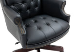 Executive Office Chair Comfortable Desk Chair - Ergonomic Design - Thick Padded Seat and Backrest - PU Leather Desk Chair with Smooth Glide Caster Wheels, 1 Pack Black