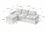 Modern corduroy cloud sofa, can be freely combined and has a comfortable sitting experience, suitable for modern living room furniture in homes, apartments, and offices