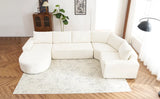139" Oversized Modular Sofa Cloud Sectional Sofa Set Upholstered Couches U-shaped Sofa with Deep Seat for Living Room, Beige