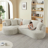 Modern Curved L-Shape Luxury Sectional Oversized Sofa: Minimalist Design, Comfy Sleeper Couch for Living Room, Apartment & Reception Spaces,No Assembly Required