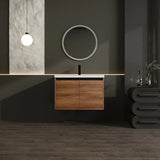 LEVISTAR Oak 36 Inch Bathroom Vanity with resin Countertop Sink,  2 Doors Bathroom Cabinet Set