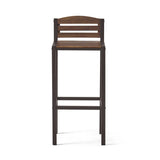 Milos Outdoor Acacia Wood Barstool (Set of 2)
