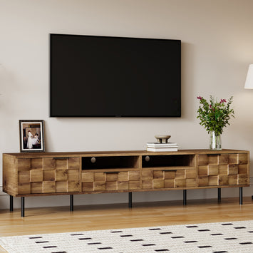 Mid Century TV Stand with 2 Drawers, Media Console Table for TVs up to 85'', Entertainment Center with Storage for Living room, Bedroom, Home Theatre
