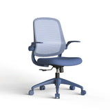 Ergonomic Color Office Chair 500lb (About 226.8kg), Home Office, Mesh Back, Integrated Molded Foam, Comfortable Sitting, Flipping Armrest, Fireproof, Rotating, Lifting Multifunctional Chair (Blue)