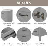 36" Bathroom Vanity with Sink Combo, Gray Bathroom Cabinet with Drawers, Solid Frame and MDF Board (Old Sku:JL000007AAE-6)