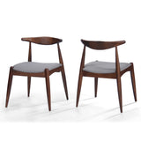 [Video] Set of 2 Rubberwood Dining Chairs with Ergonomic Backrest & Comfort Cushions, Walnut+Light Gray (same sku: 59296.00FDBEI)