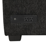 108.6" U-shaped Sectional Sofa Pull out Sofa Bed with Two USB Ports, Two Power Sockets, Three Back Pillows and a Storage Chaise for Living Room, Black
