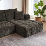 Chenille L-Shape Luxury Sectional Oversized Sofa,Mnimalist Design,Comfy Sleeper Couch for Living Room,Apartment&Reception Spaces,No Assembly Required