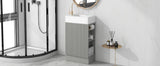 18.6" Bathroom Vanity with Sink, Bathroom Vanity Cabinet with Two-tier Shelf, Left or Right Orientation, Grey  (Old Sku:WF308491AAE)