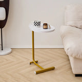 2-pieces White C-shaped Side Table, C Shaped End Table, Side Table for Couch and Bed, Small Side Table for Small Spaces
