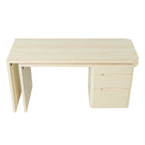 90" Modern L Shaped Desk in Natural Wood with 3 Drawers,360° Wood Rotating Desk,Executive Office Desk,Corner Desk,Office Study Workstation,for Home Office or Living Room