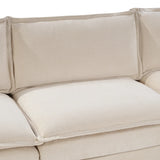 107-inch L-shaped sofa with cotton-linen velvet texture, corner sofa with storage function on the side, suitable for living room, and spacious space,3 seats can be extended