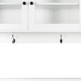 63" W Large Kitchen Hutch Cabinet, Freestanding Pantry Cabinets Storage Kitchen Cupboard with 4 Doors, 4 Drawers & Microwave Shelf, White