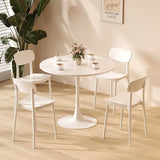 Modern Round Dining Table, ∅31.5'' Kitchen Dining Room Furniture, Coffee Table, Leisure Table, Living Room Table, Oval Dining Table, WHTIE