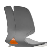Modern Stacked Office Chair Set with Ergonomic Design in Grey, Polypropylene and Steel Construction, 4-Piece