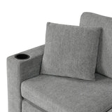 84.7" Sectional Sofa Convertible Pull-out Sofa Bed L-shaped Sofa U-shaped Sofa with a Movable Storage Ottoman for Living Room, Gray