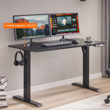 Electric Standing Desk, Adjustable Height Stand up Desk, 24x48 Inches Sit Stand Home Office Desk,Black Frame/Black Top