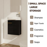 Soft Close Doors Bathroom Vanity With Sink,16 Inch  For Small Bathroom