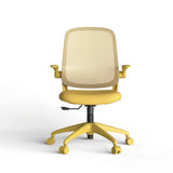 Ergonomic Color Office Chair 500lb (About 226.8kg), Home Office, Mesh Back, Integrated Molded Foam, Comfortable Sitting, Flipping Armrest, Fireproof, Rotating, Lifting Multifunctional Chair (Yellow)