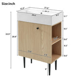 21.6" Wood Bathroom vanity, Combo Cabinet, Bathroom Storage Cabinet, Single Ceramic Sink, Right side storage