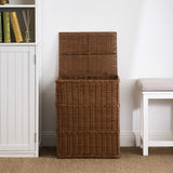 Joseph Rectangular Woven Resin Wicker Laundry Hamper - 17.3" x 13.8" x 23.6" - Espresso Brown