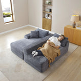 105'' Modular Sectional Sofa, Cloud Sectional Couch with Deep Seat, Modern Modular L-Shape Sofa Couch with Chaise,Upholstered Couches for Living Room Bedroom,No Assembly, (Grey)