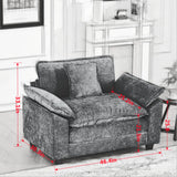 Cloud Sofa Single Seat (Ottoman is not included), Modern Sectional Couch, for Living Room Bedroom and Apartment, Comfy Double Layer Upholstered Seat Cushion, Breathable Chenille Fabric, Green,SW5041GN