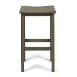 3-Piece Balcony Bar Set with Bottom Shelf Table and 2 Stools, Grey Finish