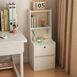 Nightstand with Charging Station, Smart Nightstand with Night Light, Modern Night Stand with Bookshelf, Bedside Tables with Storage Cabinet for Bedroom, White