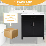30-Inch  Bathroom Vanity with Ceramic Sink and Ample Storage - The Perfect Choice for Small Bathrooms