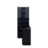 L-Shaped Corner Computer Desk  for Home Office or Study desk, Study Modern Style Table with Drawers, Bookshelf & Hutch, 2-in-1 L-Shaped Design, Large Working Space,black